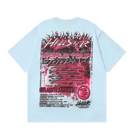 Hellstar Neuron Tour T-Shirt Light Blue