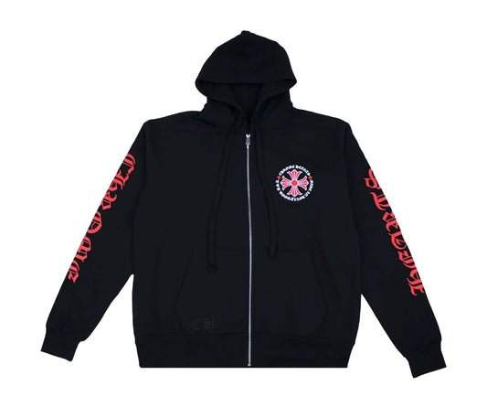 Chrome Hearts Made in Hollywood Plus Cross Zip Up Hoodie 'Black/Red'