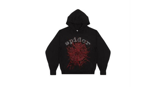 Sp5der OG Rhinestone Hoodie 'Black'