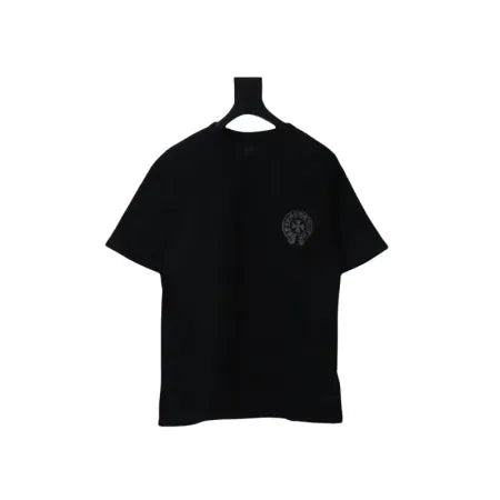Chrome Hearts Silver Horseshoe Print Black T-shirt