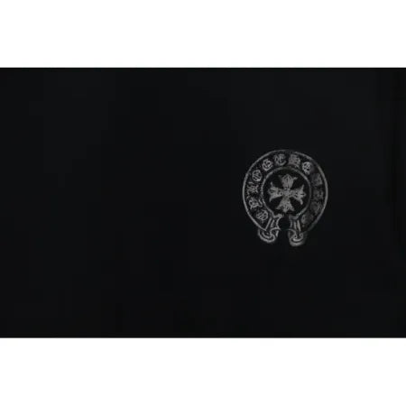 Chrome Hearts Silver Horseshoe Print Black T-shirt