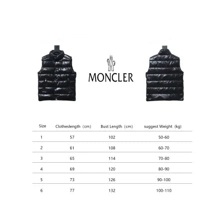 Moncler stand up vest black flocked label down